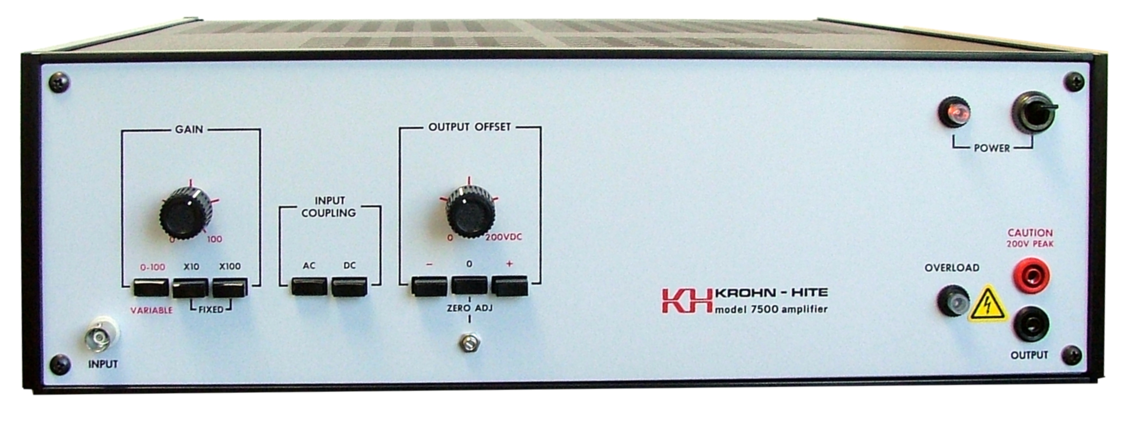 Model 7500 is a 75 Watt, 140rms, dc to 1MHz Power Amplifier